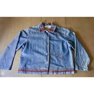 Chicos‎ Design Vintage Beaded 90’s Denim Jacket
